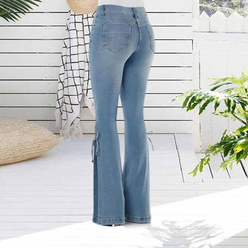 70S HIP HUGGER BELL BOTTOMS STRETCHY JEANS