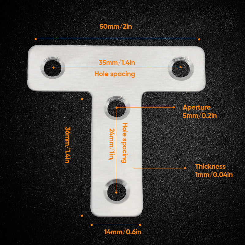 Stainless Steel Flat Plate Corner Brace Bracket(6 pcs)