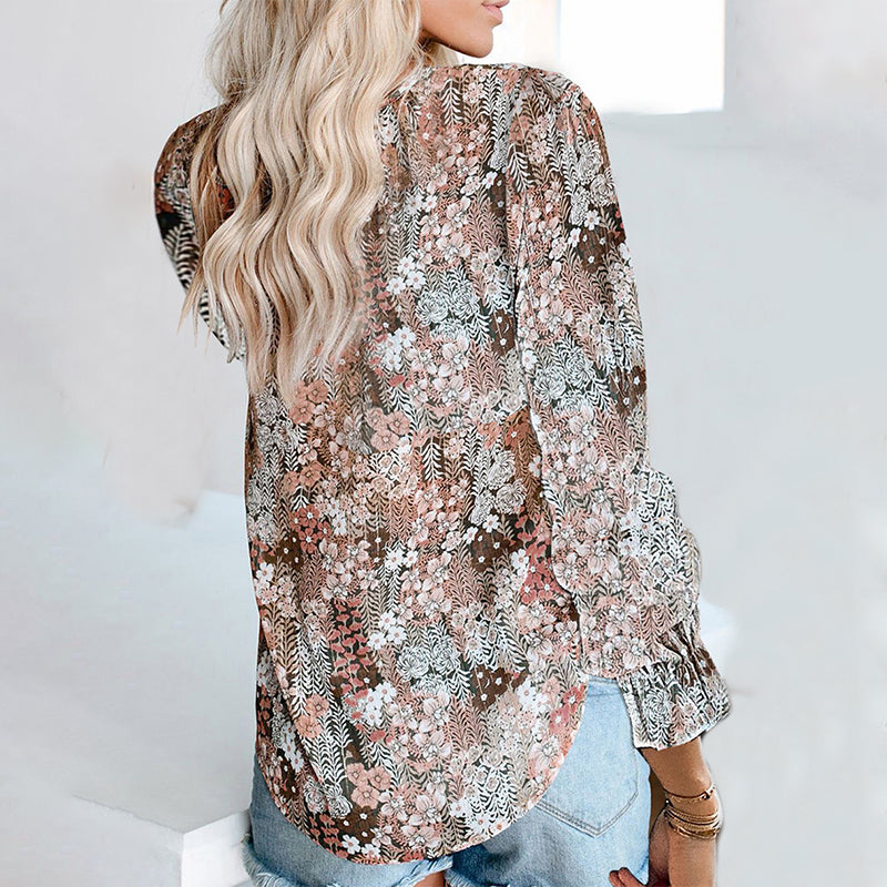 Bohemian Long Sleeve Chiffon Shirt