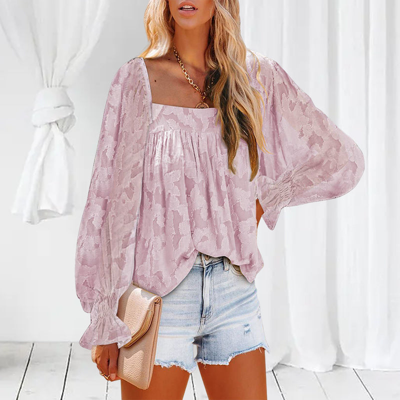 Womens Long Sleeve Tops Square Neck