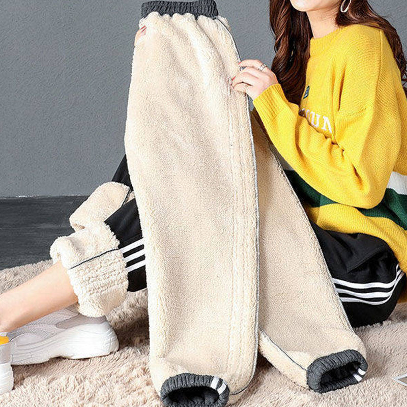 Women Warm Fleece Cotton Solid Joggers Sweatpants