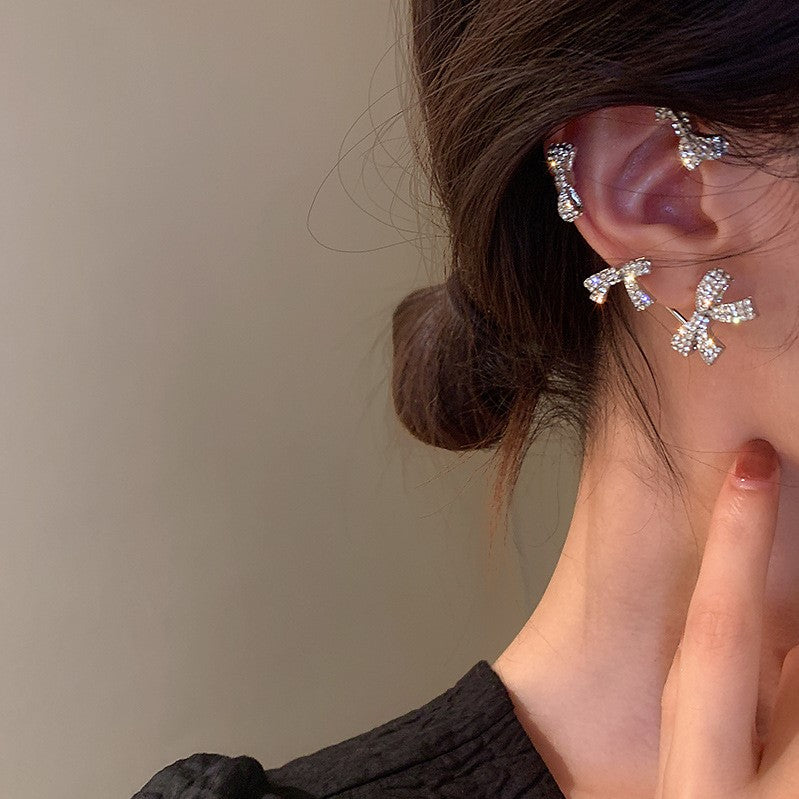 All-match Diamond Bow Earrings
