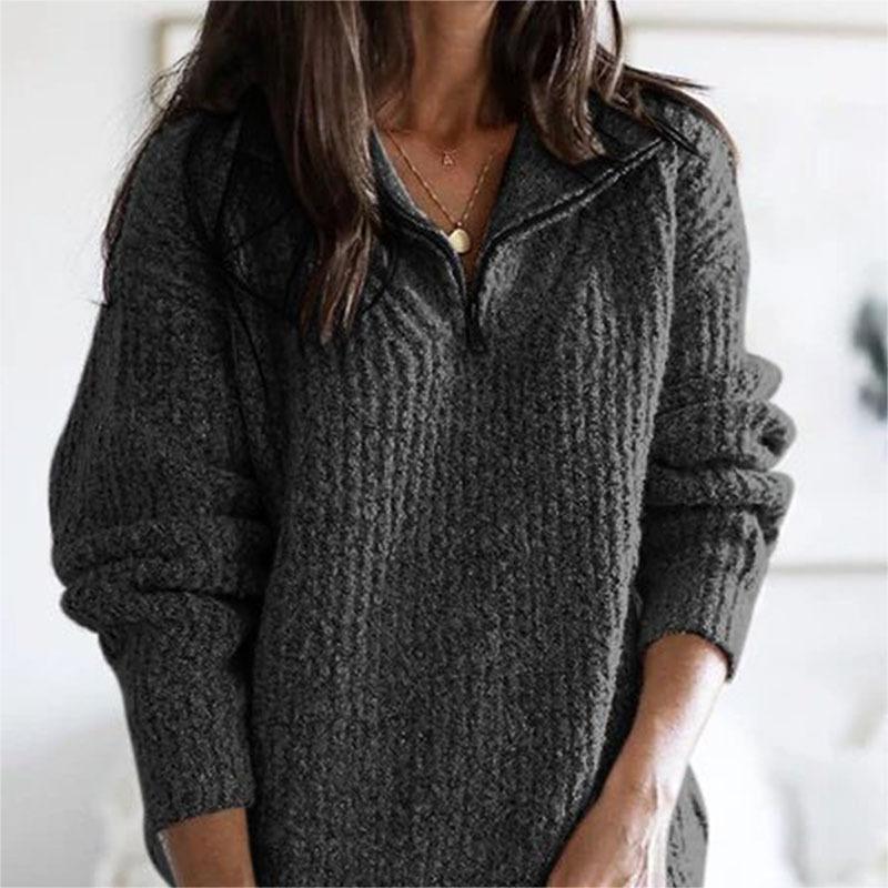 Zip-up Long-sleeve Sweater