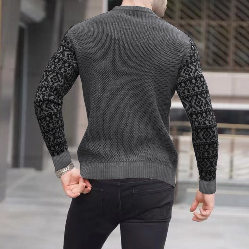Men's Knitted Waffle Plaid Slimming Top