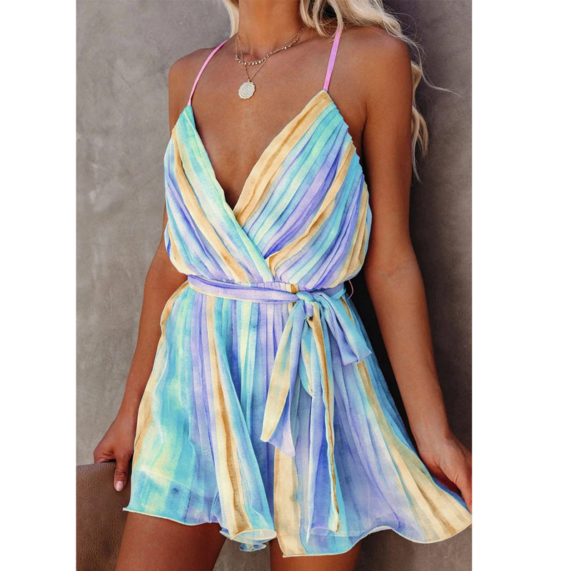 Rainbow Color Cami Mini Dress