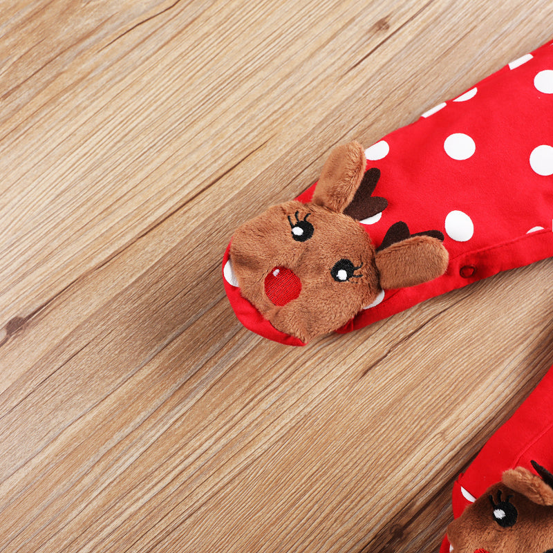 Reindeer Pattern Baby Outing Romper