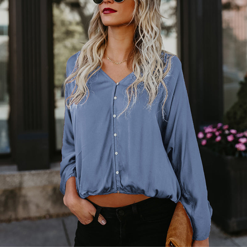 Cotton Button Long Sleeve T-Shirt