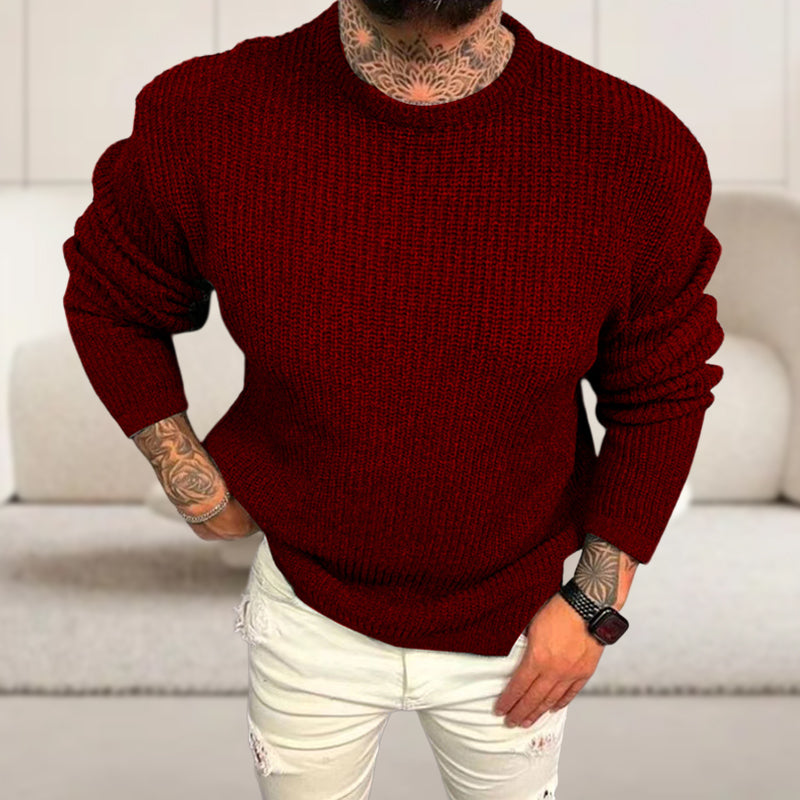 Solid Color Crew Neck Pullover