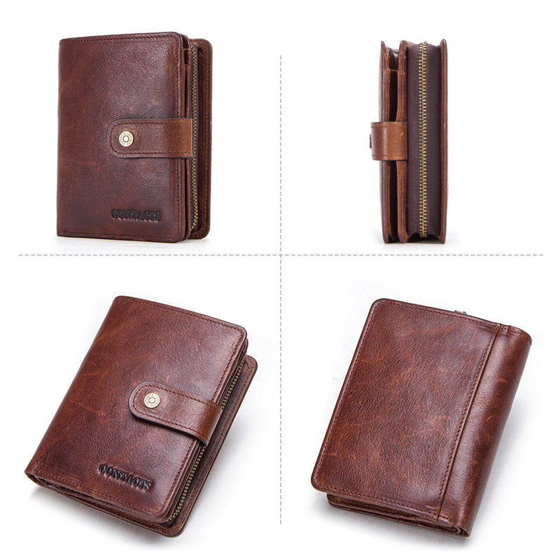 Genuine Leather Passport Holder Cover Wallet with Multi Card Slots