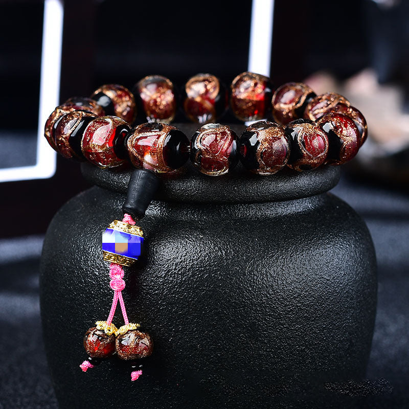 Incense Grey Glazed Beads Bracelet