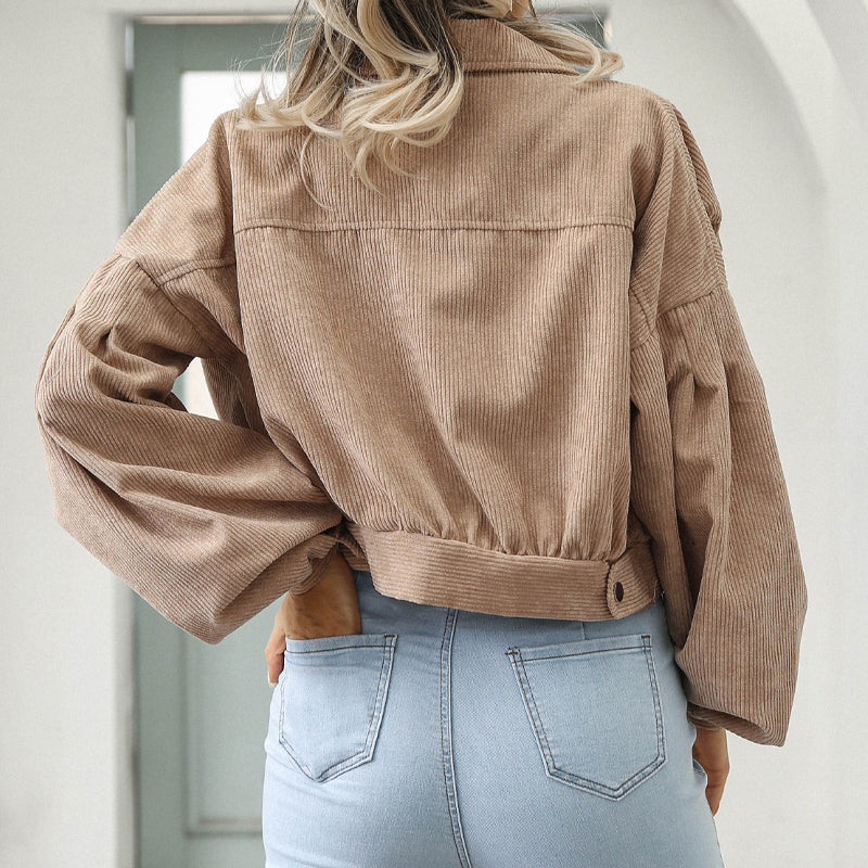 Corduroy Jacket with Lantern Sleeves