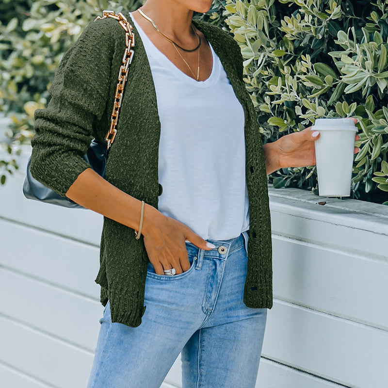 V-neck Knitted Cardigan