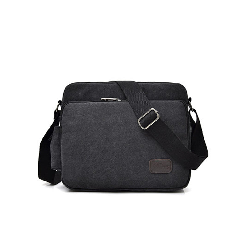 Men's one-shoulder retro canvas bag