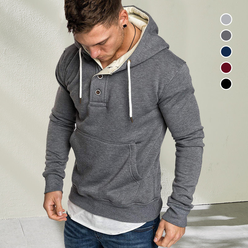 Hooded Button Sweater