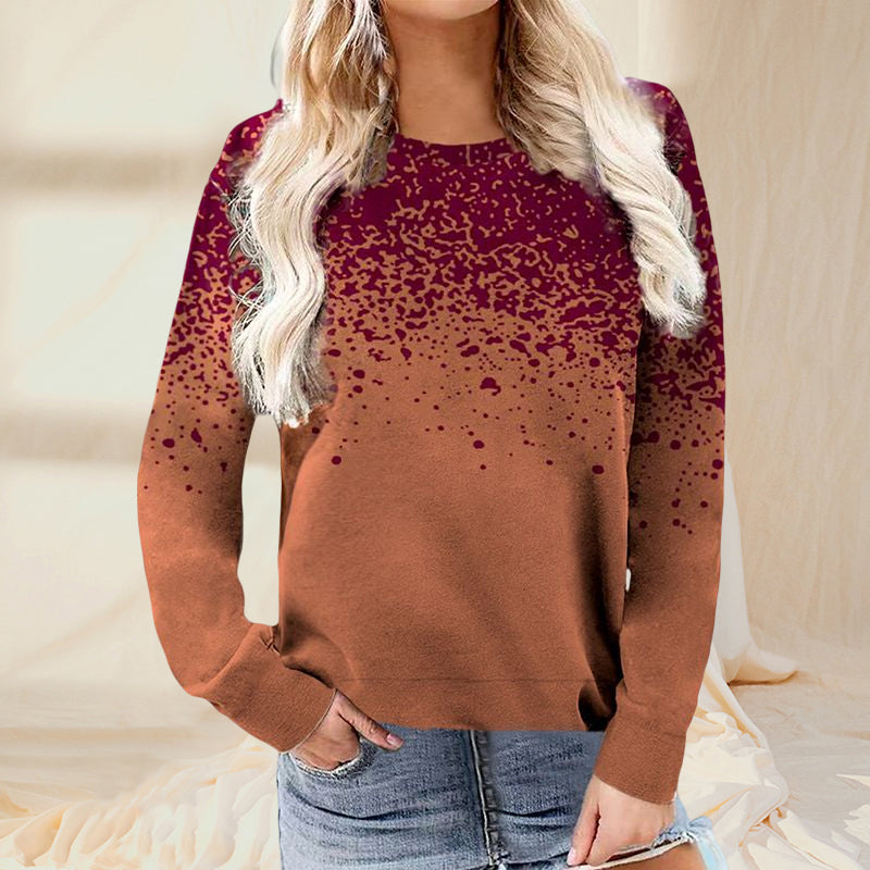 Crewneck Ink-dot Print Sweatshirt