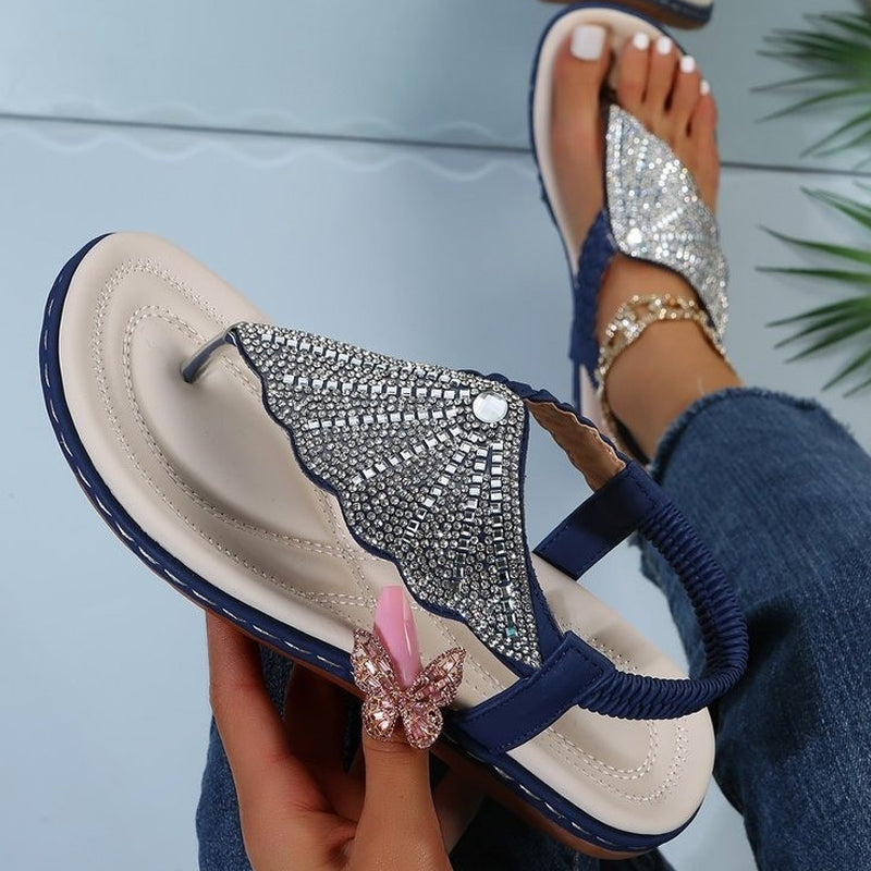 Crystal Rome Fashion Clip Toe Slippers