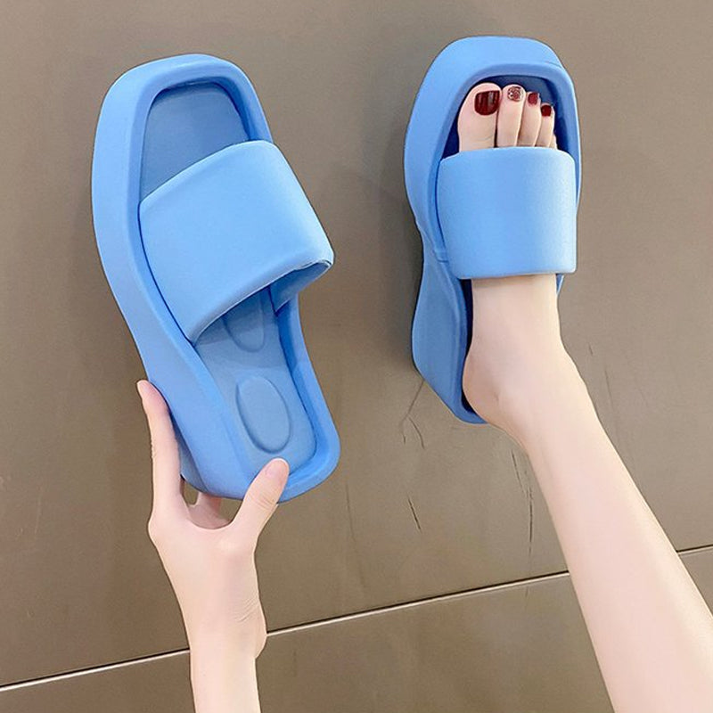 Square toe luxury PU sandals