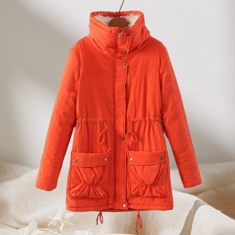 Peach Skin Velvet Thick Warm Padded Coat