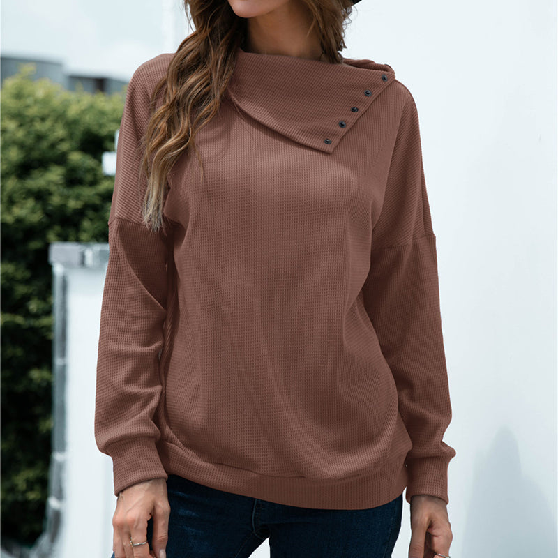 Side Lapel Pullover Knit Top