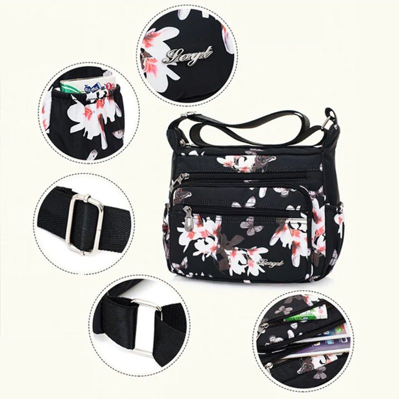 Women's Multi-Pocket Nylon Shoulder Handbag