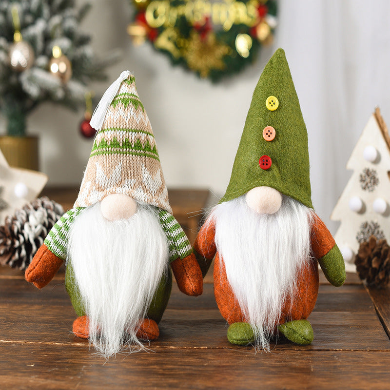 Christmas Green Faceless Old Man Elf Figurine