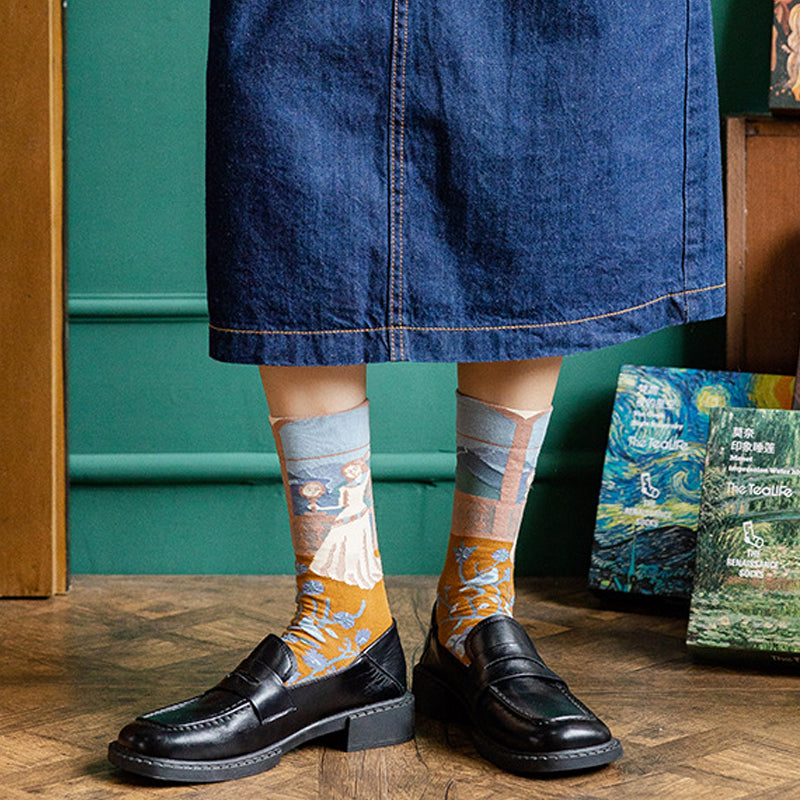 Oil Painting Style Abstract Style Socks