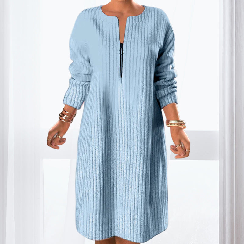 Unicolor Dress with Zipper