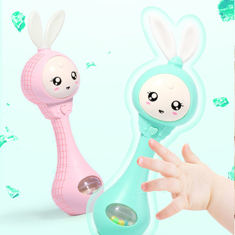 Flashing Music Baby Rattle Rabbit Teether Mobile Hand Bells