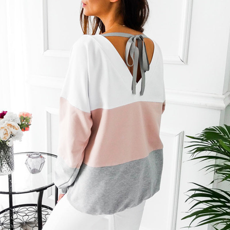 Contrast Panel Crew Neck Sweatshirt