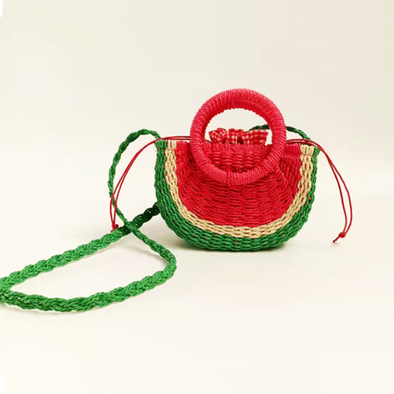 Colorful Shell Woven Straw Bag