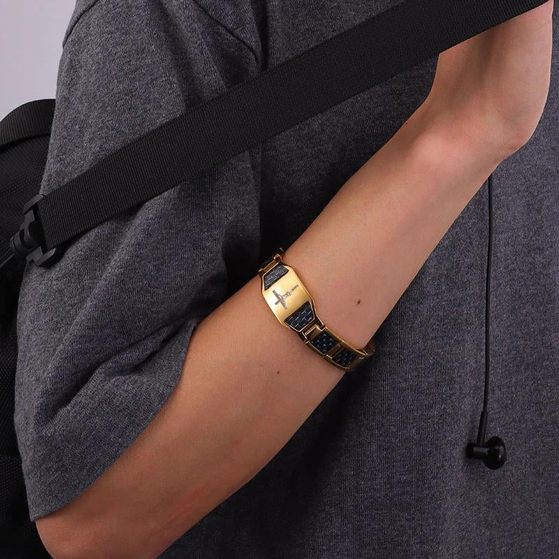 Carbon Fiber Magnet Titanium Steel Bracelet