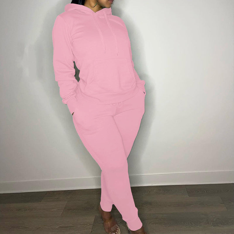 Casual Drawstring Pantsuits Two-piece Set