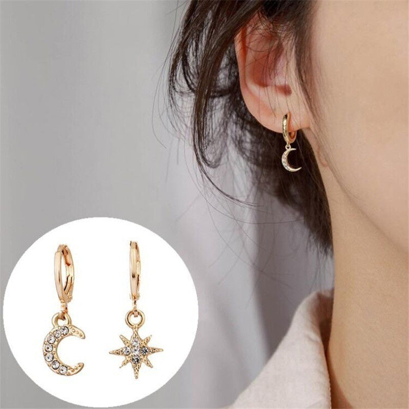 Star and Moon Earrings