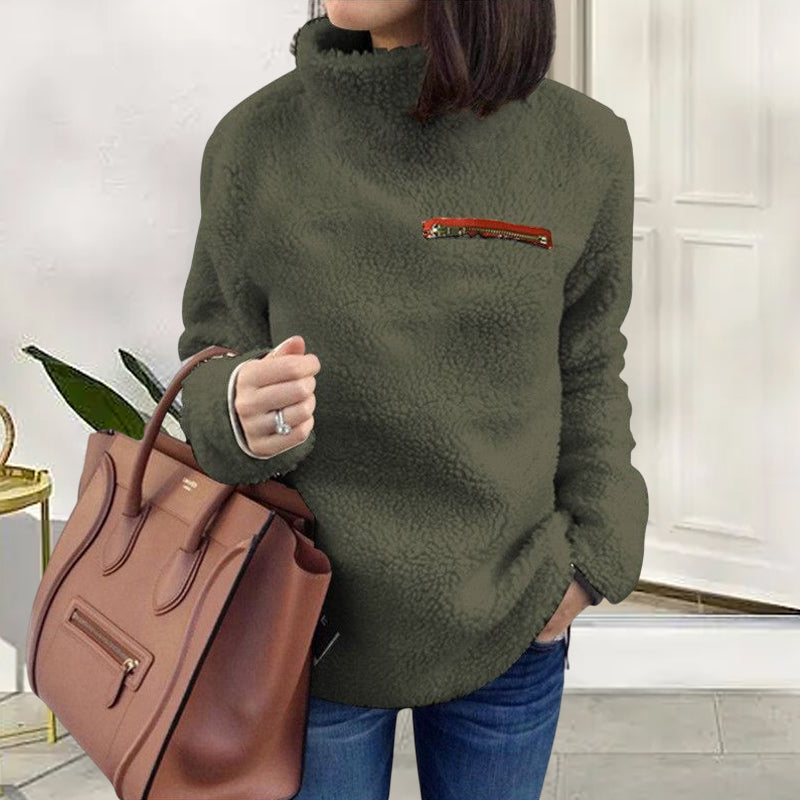 Zip Turtleneck Thermal Sweater