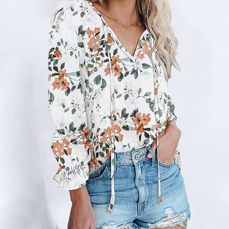 Bohemian Long Sleeve Chiffon Shirt