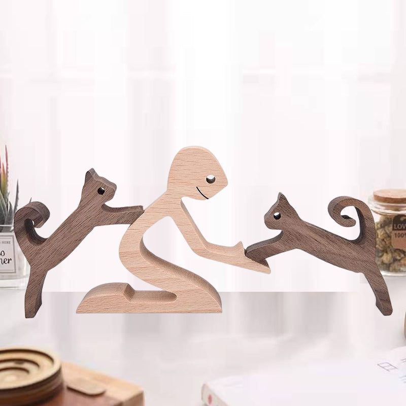 Pet Lover - Wood Sculpture Table Ornaments