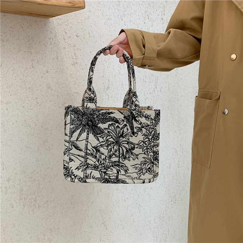 JACQUARD EMBROIDERY SHOULDER BAG