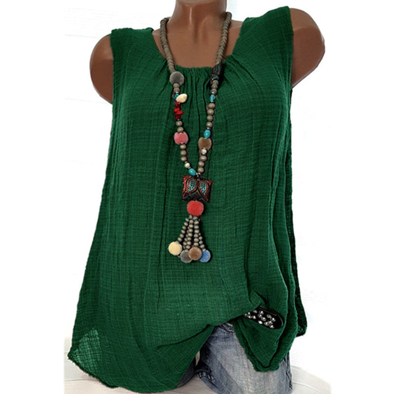 Comfortable Casual Round Neck Sleeveless T-Shirt