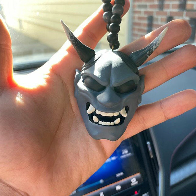 Japanese Oni Mask Car Rear View Mirror Ornament