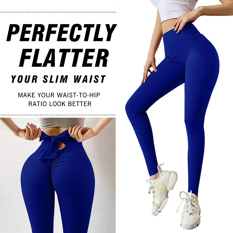 Sexy Peach Buttock Bowknot Yoga Workout Pants