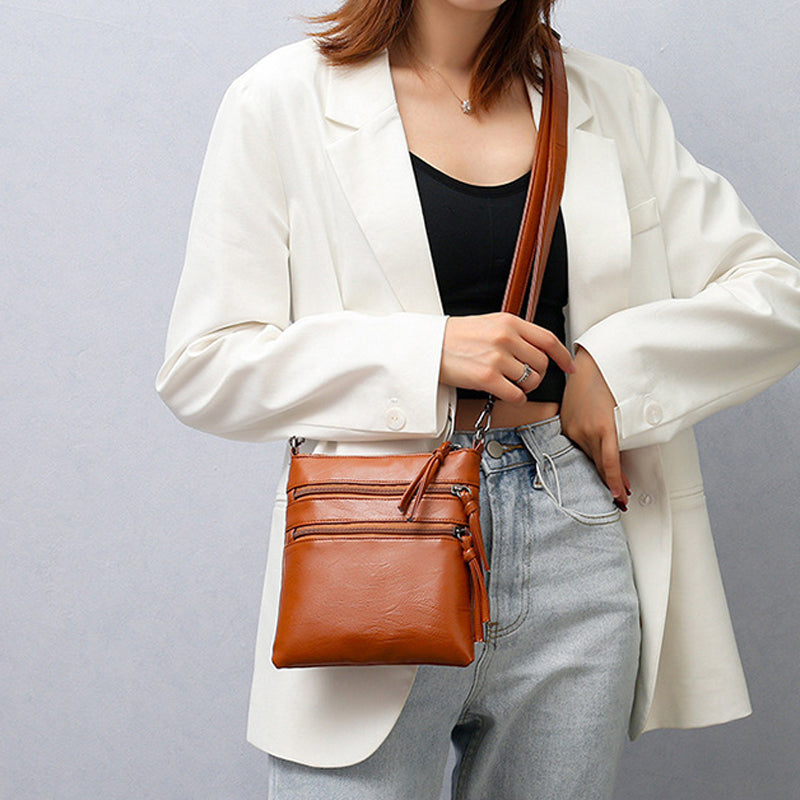 Soft Leather Shoulder Diagonal Bag