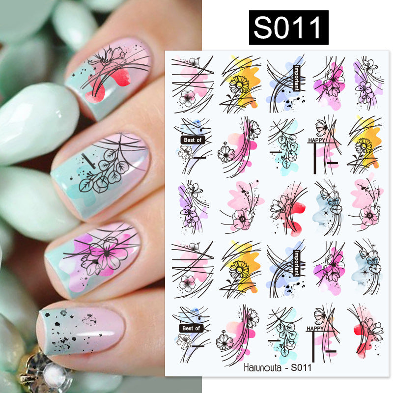 Botanical Fashion Alphabet Nail Stickers