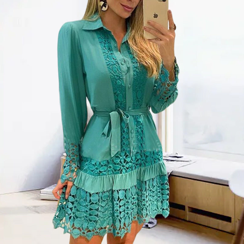 Women's Shirt Knee Length Dress