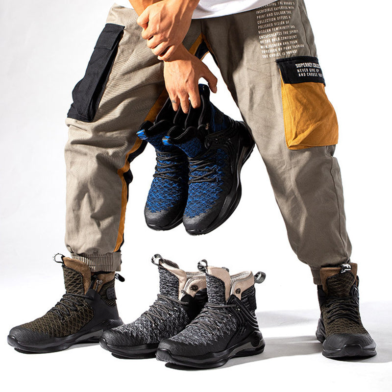 Men's Large Size Breathable High-top Safety Shoes
