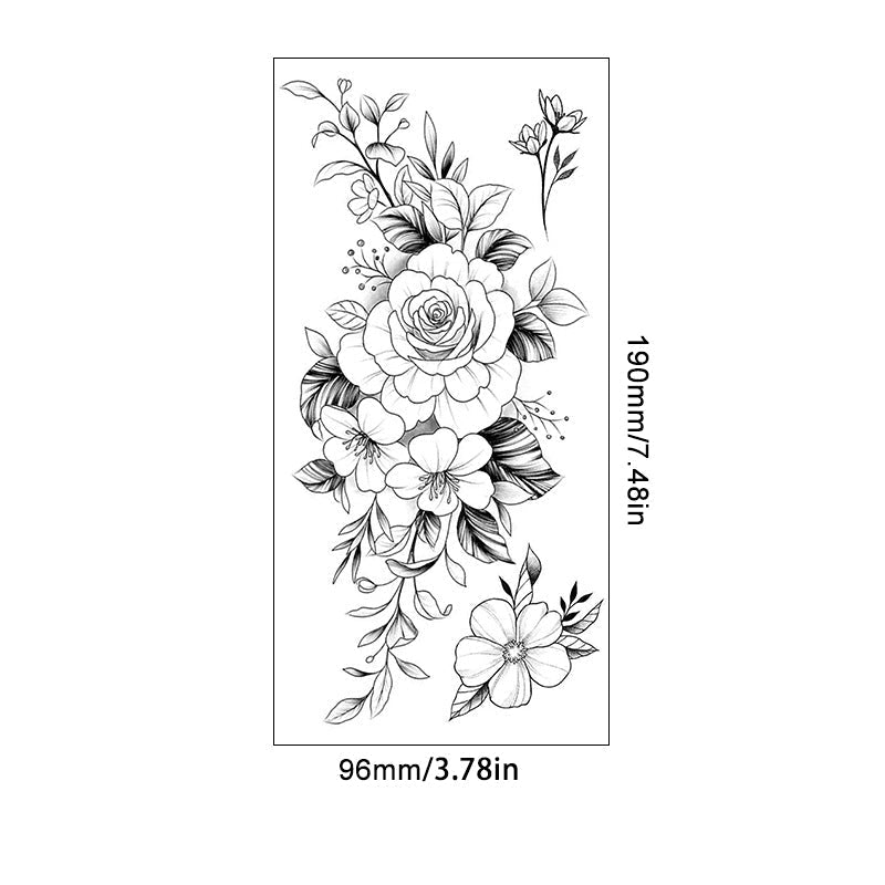 Sketch Flower Tattoo Stickers