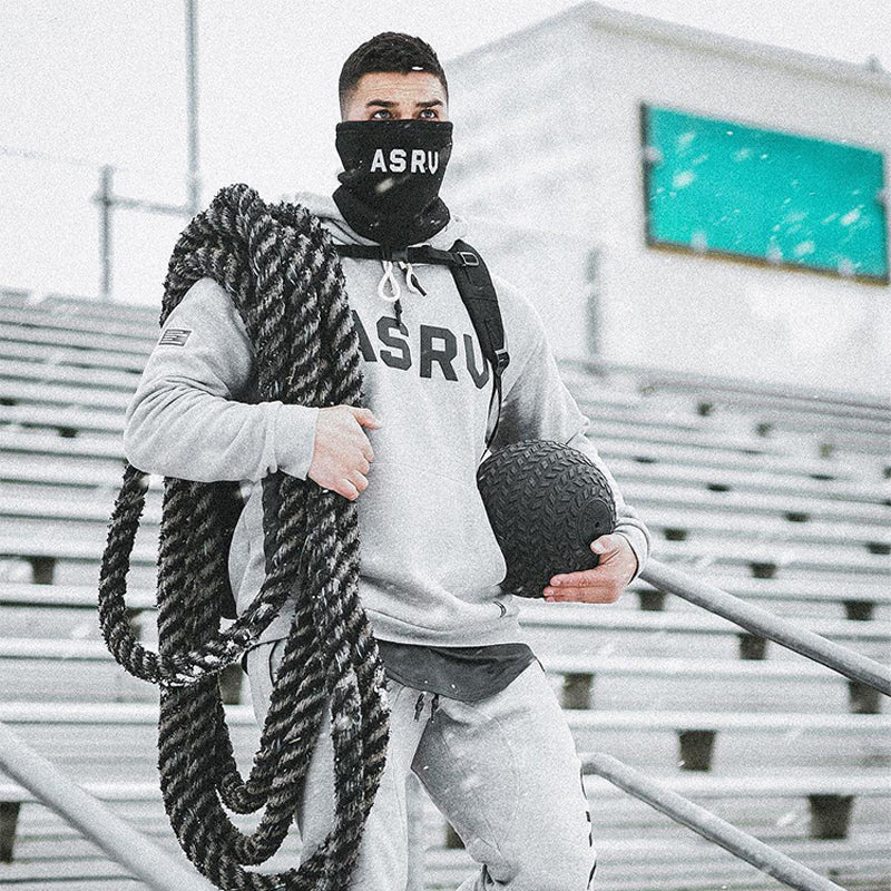 Lettered Print Long-sleeved Hooded Sweatshirt
