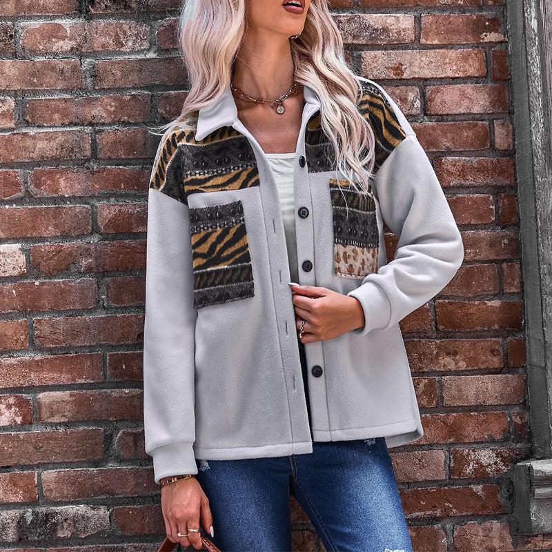 Paneled Contrast Loose Jacket
