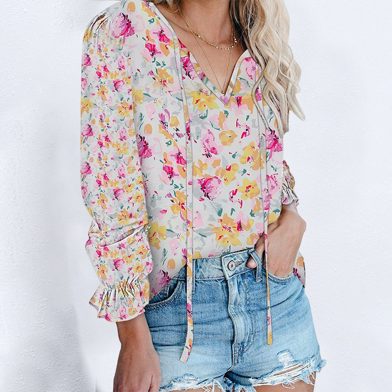Bohemian Long Sleeve Chiffon Shirt