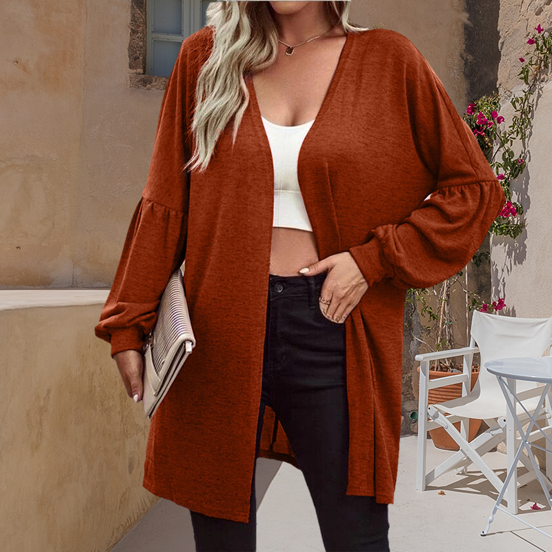 Solid Color Long Sleeve Cardigan