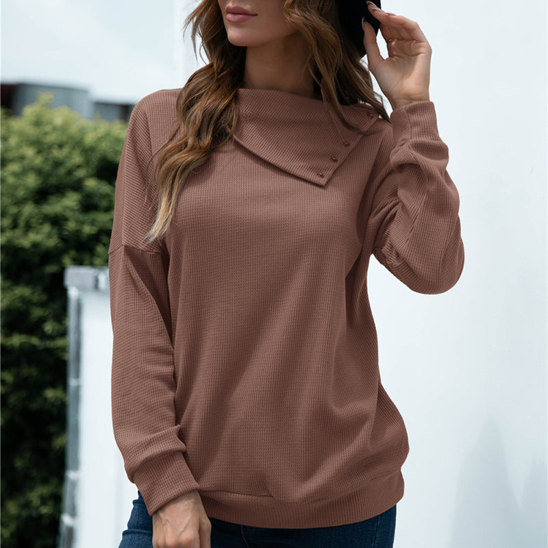 Side Lapel Pullover Knit Top